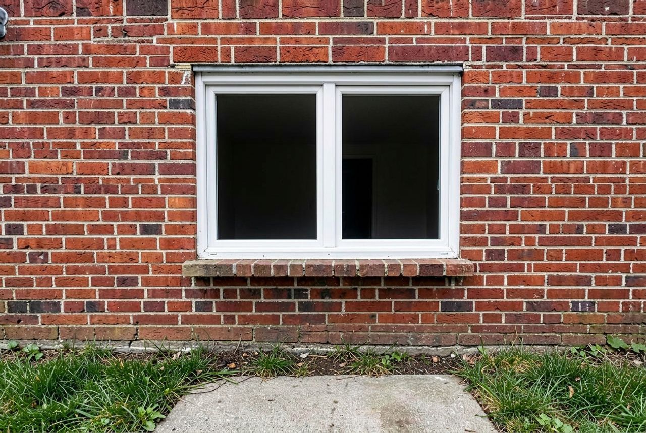 Same basement window with a new clear unit after replacement